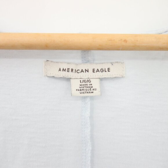 American Eagle Top Light Blue Racerback Scoop Round Neck 100% Cotton Large - Picture 4 of 8